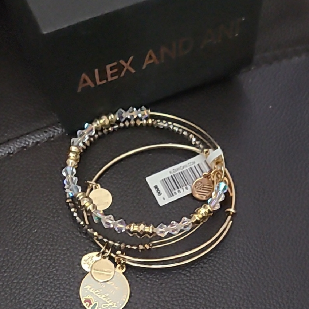 Alex and Ani Gold and Silver Beaded Bracelet Set